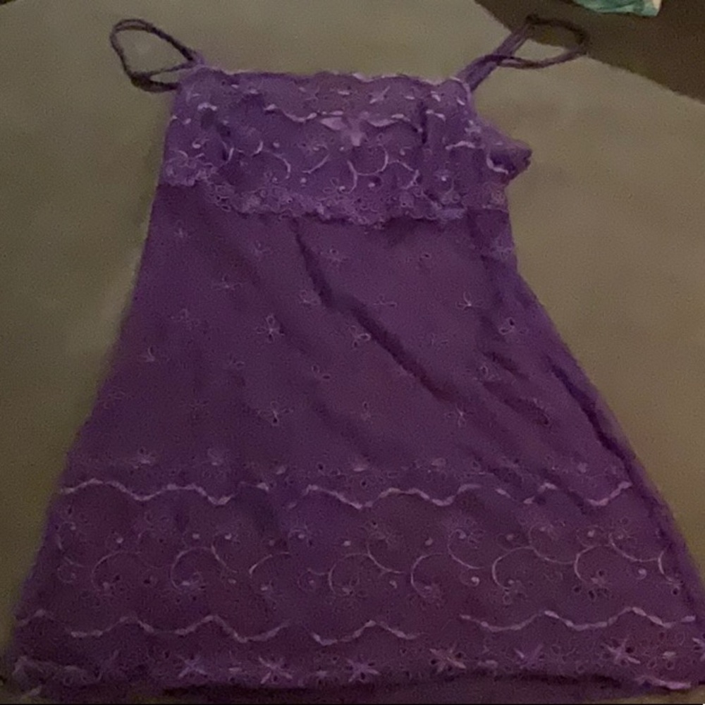 Purple Lace Slip Dress